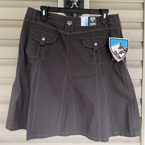 NWT Kuhl Splash Skirt Women Sz8 Gray Unlined Outdoor Hiking Flare Pockets Snap - Picture 3 of 14